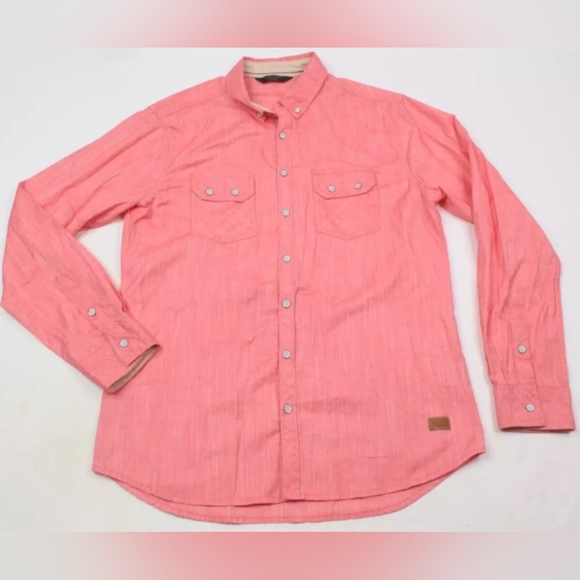 Outpost Makers Shirt, Mens Size Large, Salmon Color, Long Sleeve, Button Up - Picture 1 of 7